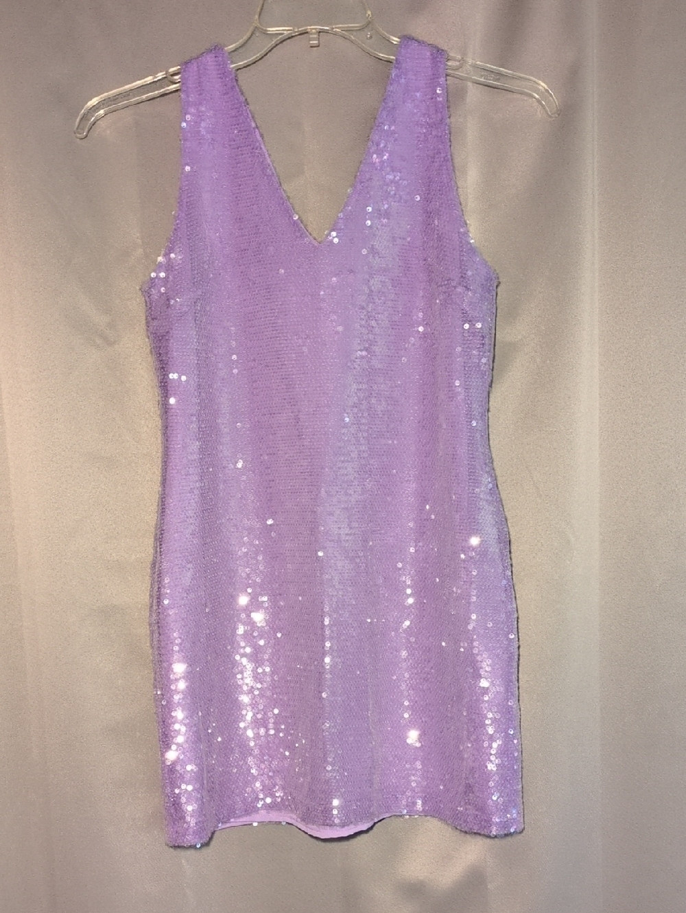 a new day Lilac Sequin V-Neck Mini Dress
